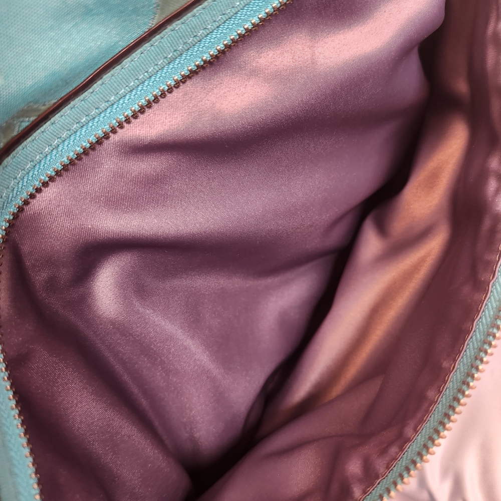 Coach Poppy Signature Glam Tote Aqua - Picture 11 of 15